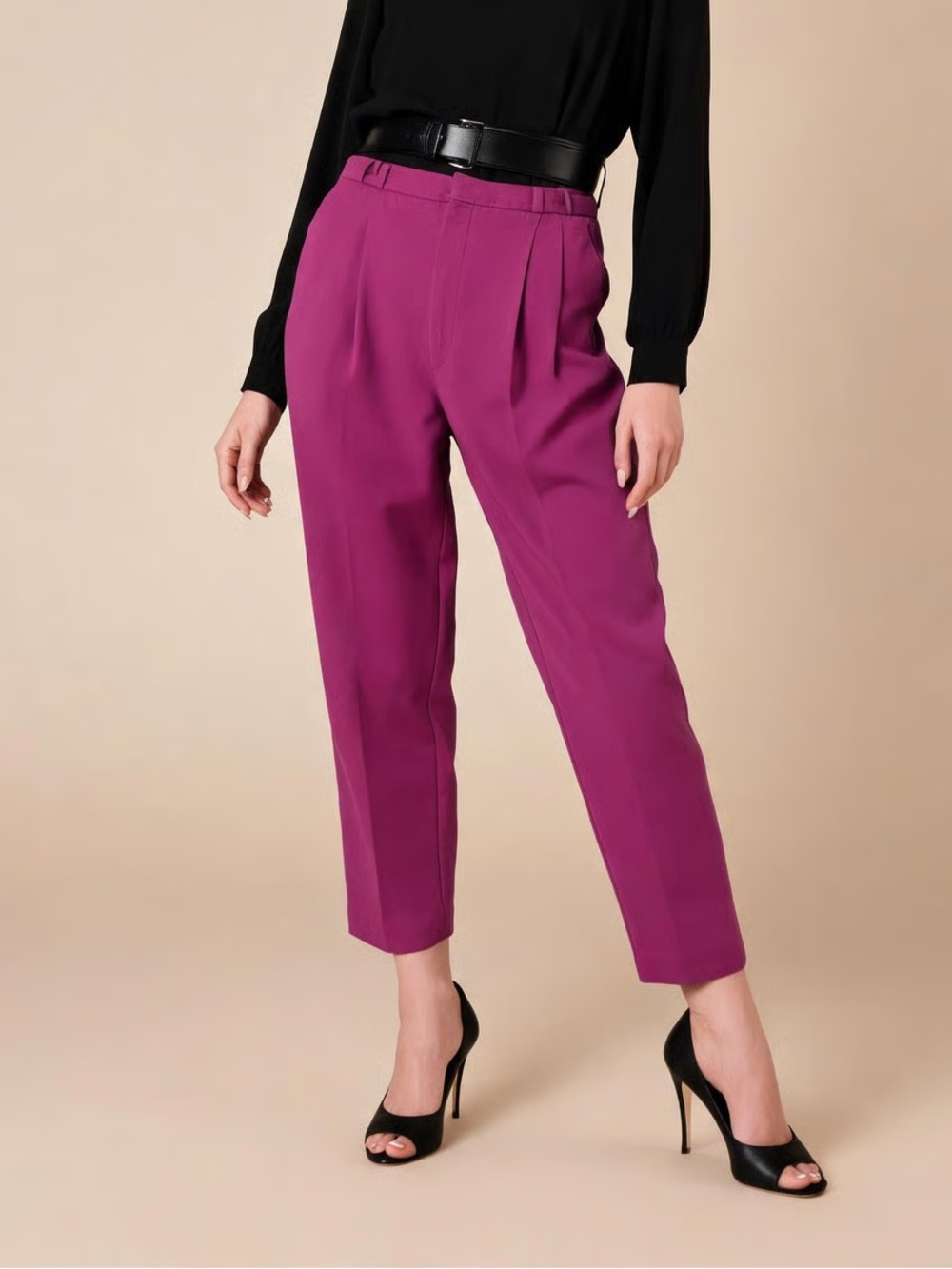 LORD ISAACS | Vintage Raspberry High Waisted Pleated Dress Pants Sz M